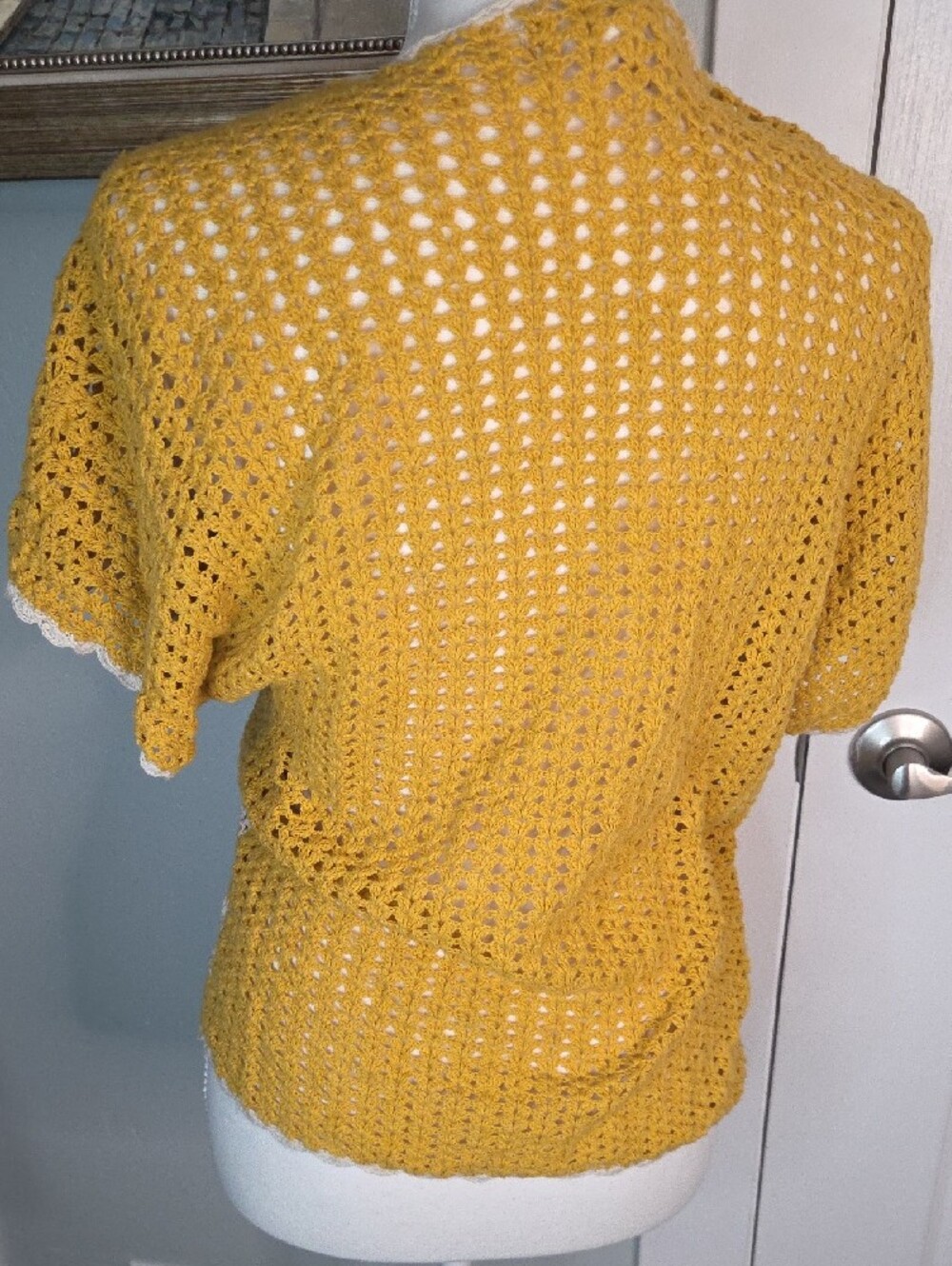Flying Tomato Yellow & Cream Crochet Open Cardigan - Picture 2 of 5